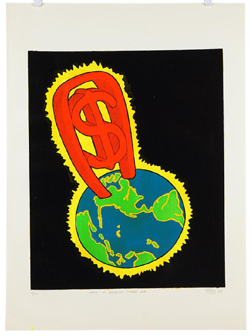 Peter Saul (American, B. 1934) World of America Number (1 of 8)