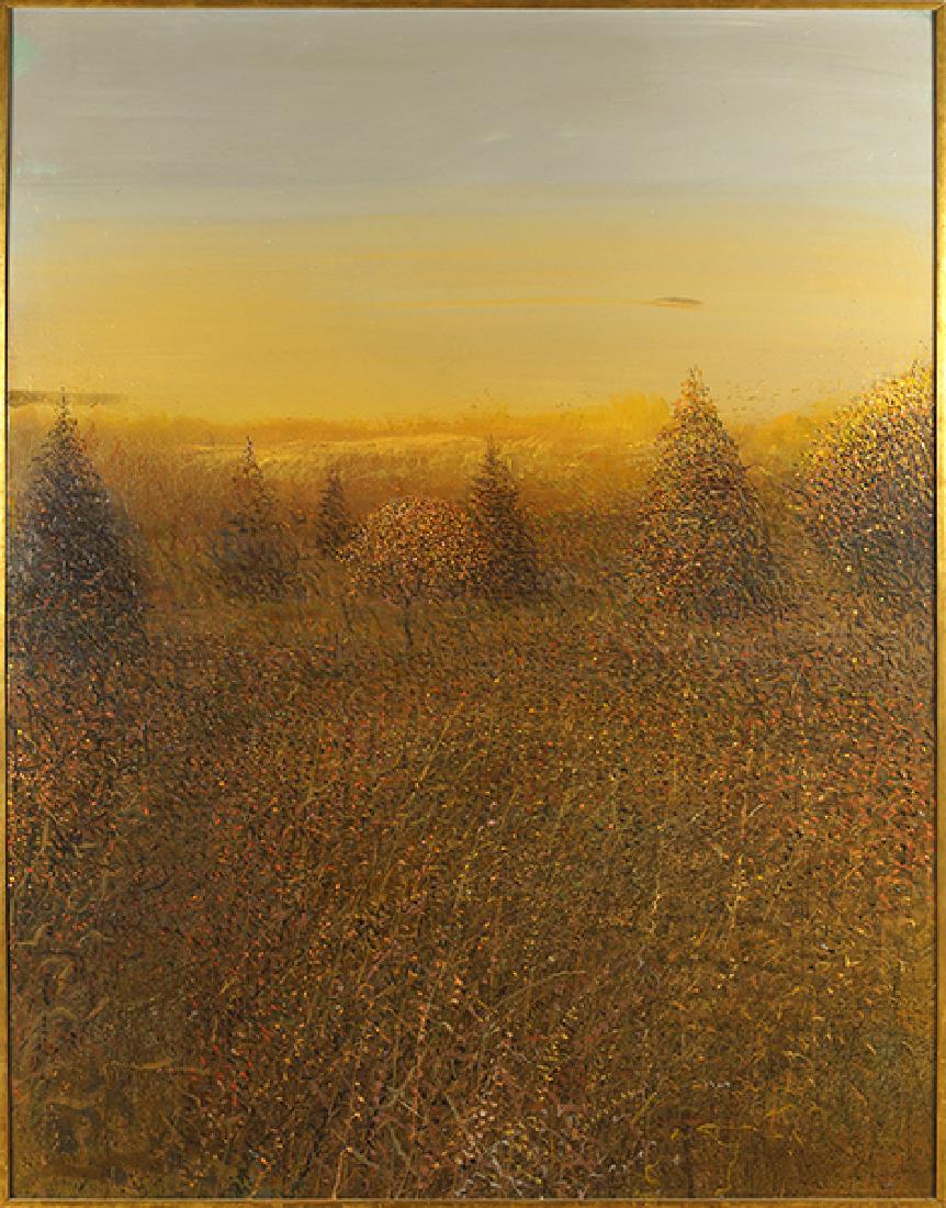 Walter Snelgrove (American, 1924-1995) Woodside.: Walter Snelgrove (American, 1924-1995) Woodside. Oil on canvas, signed and titled on the stretcher and dated Nov. 2, 1966. Provenance: Gump's Gallery, San Francisco 74" x 57.5" Frame: 74.75" x 58.5"