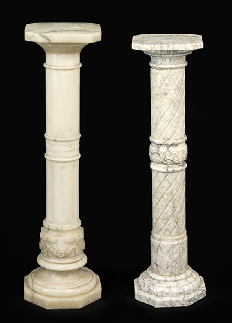 Two Carved Marble Pedestals. (1 of 1)
