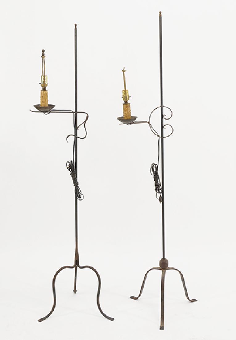 Two Patinated Metal Floor Lamps. (1 of 1)