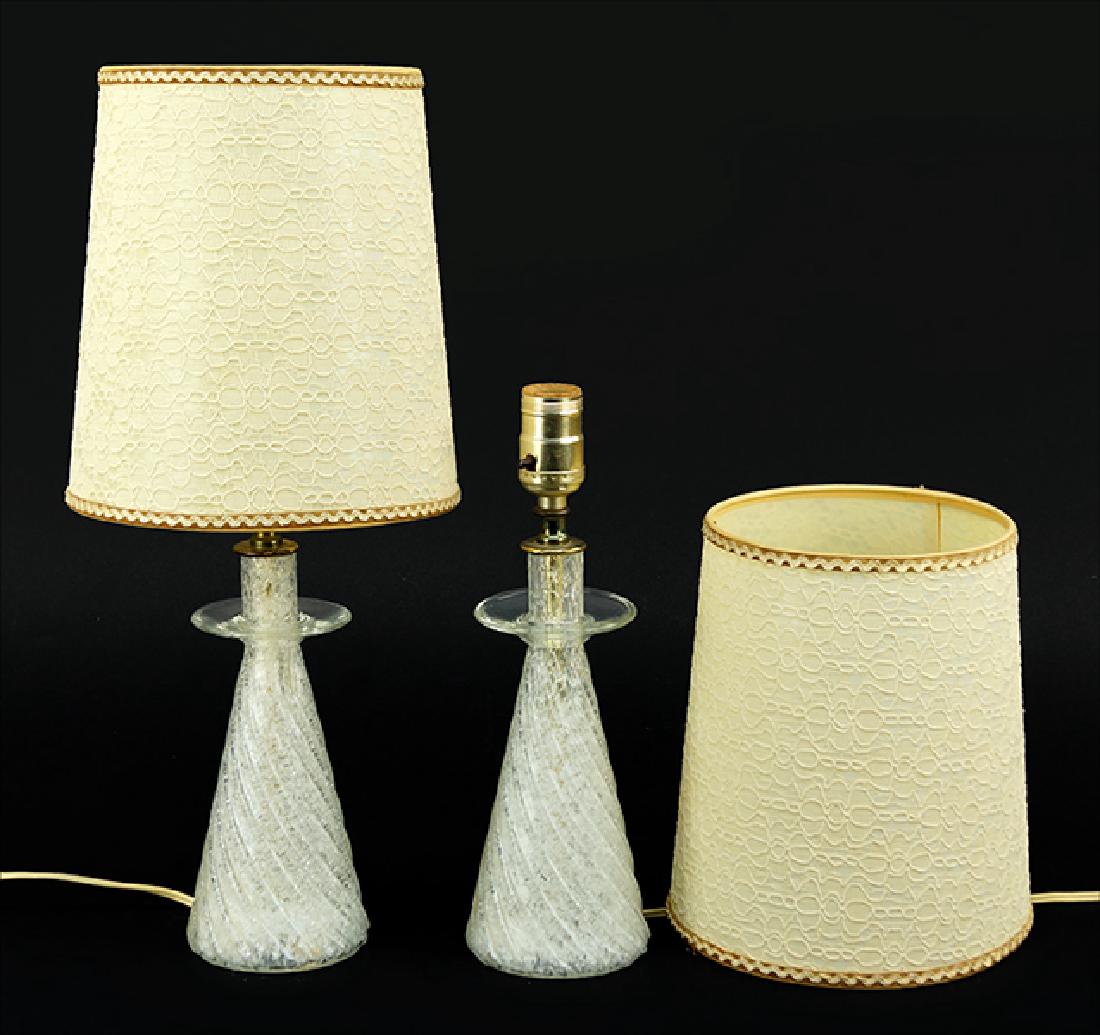 A Pair of Italian Clear Glass Table Lamps. (1 of 1)