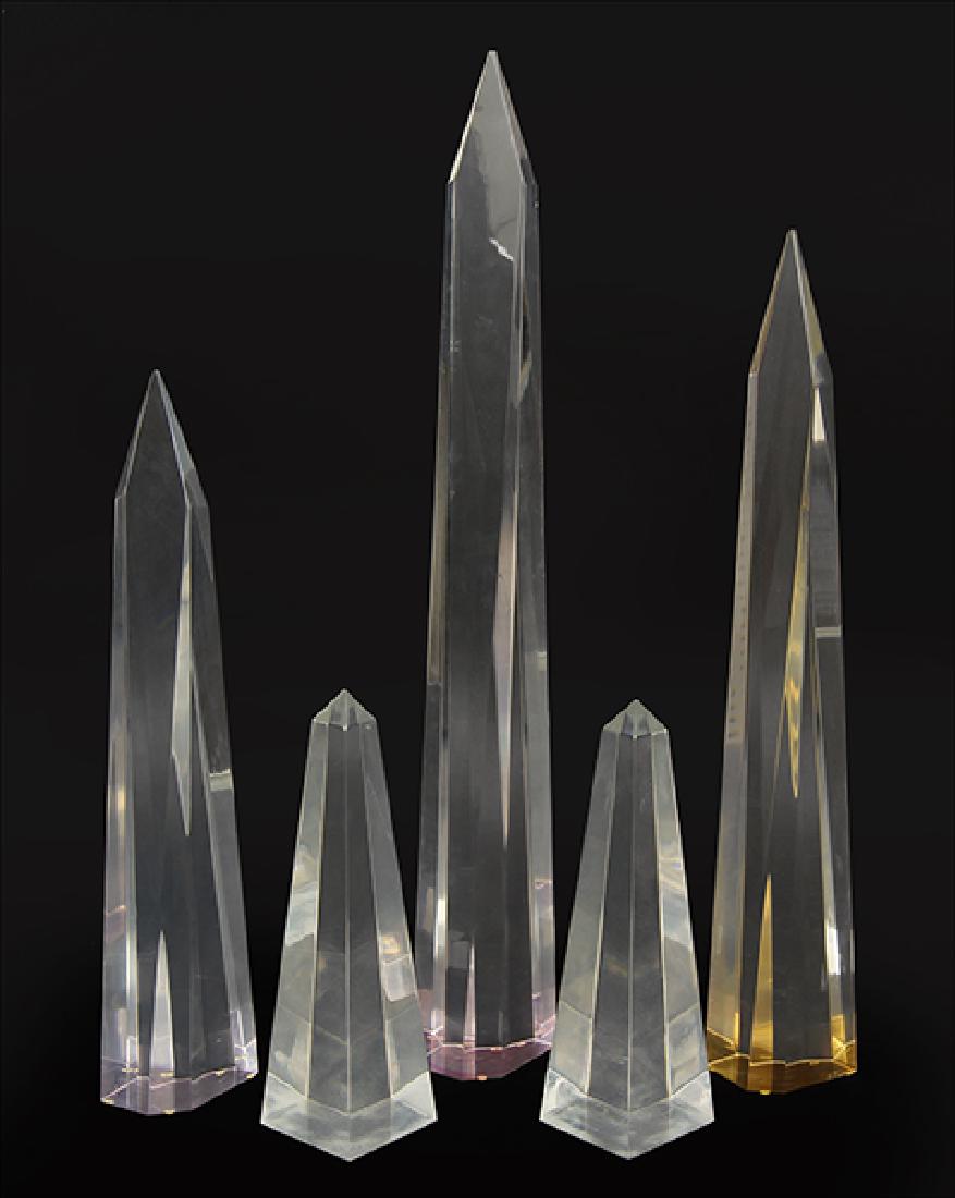 A Pair Of Lucite Obelisks. (1 of 1)