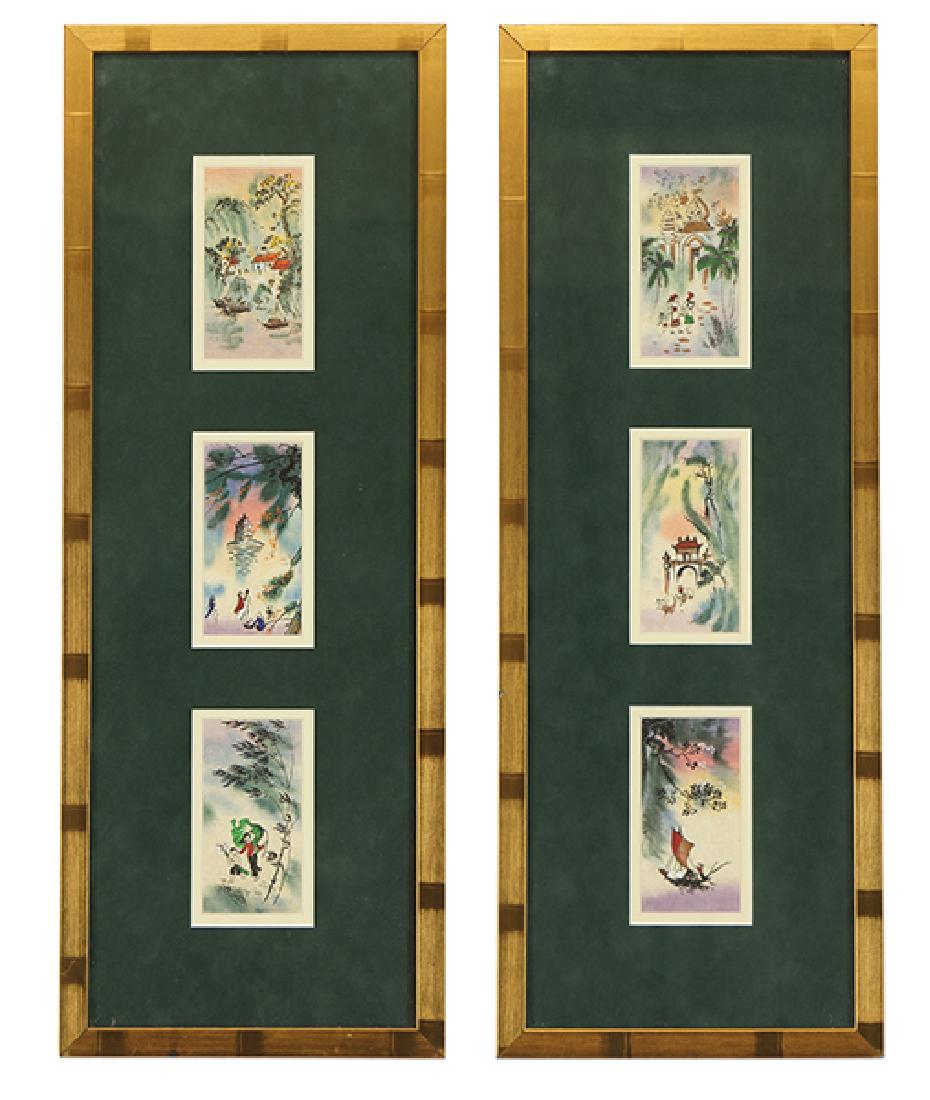 A Set of Six Chinese Watercolors. (1 of 1)