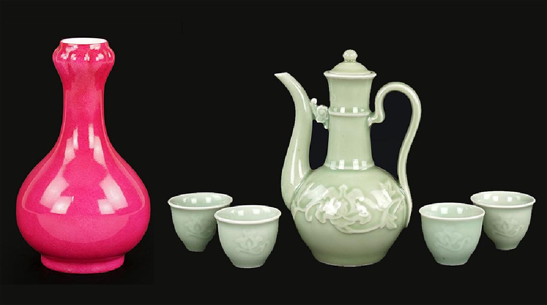 A Chinese Celadon Glazed Tea Set. (1 of 3)