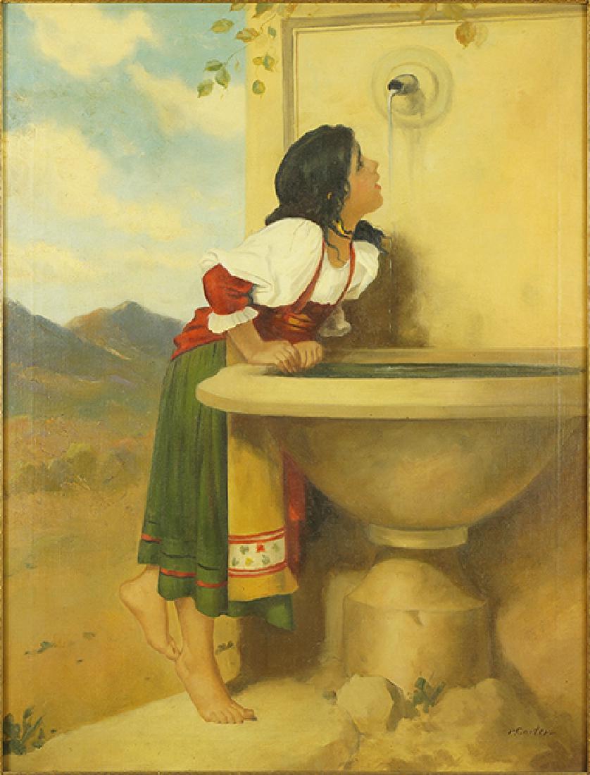 P. Carter (American, 20th Century) Roman Girl at a (1 of 2)