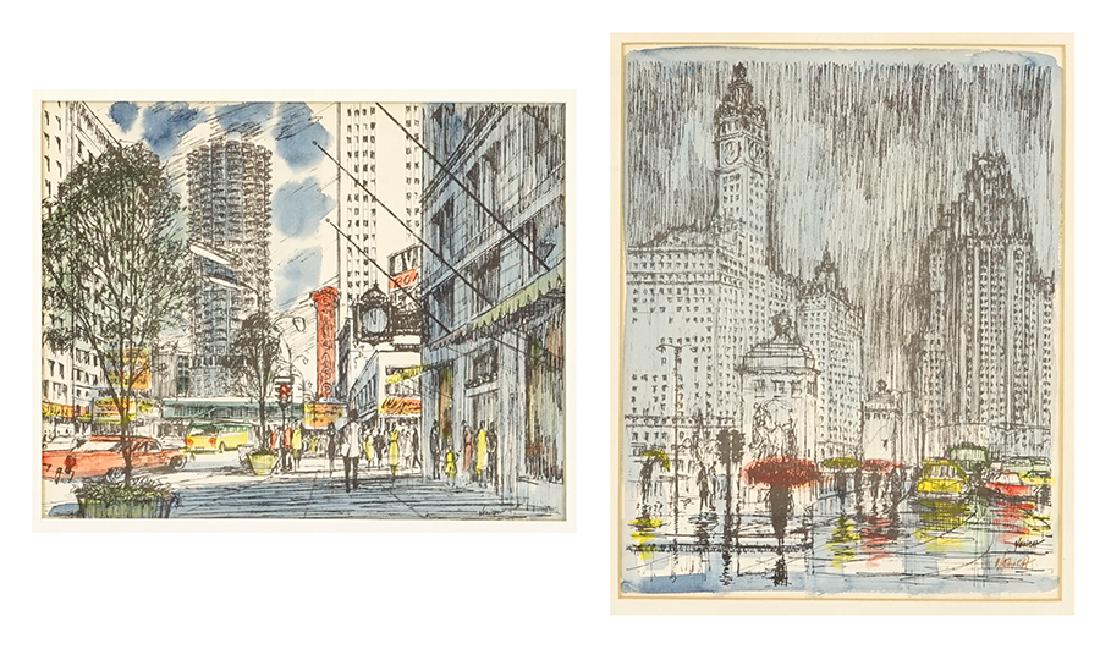 George Yelich (American, 20th Century) 'Michigan (1 of 2)