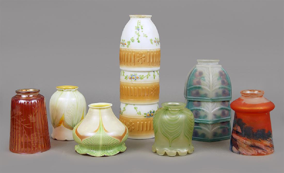 A Collection Of Art Deco Glass Shades. (1 of 1)