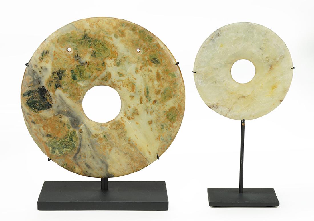 Two Chinese Stone Bi Disks. (1 of 1)