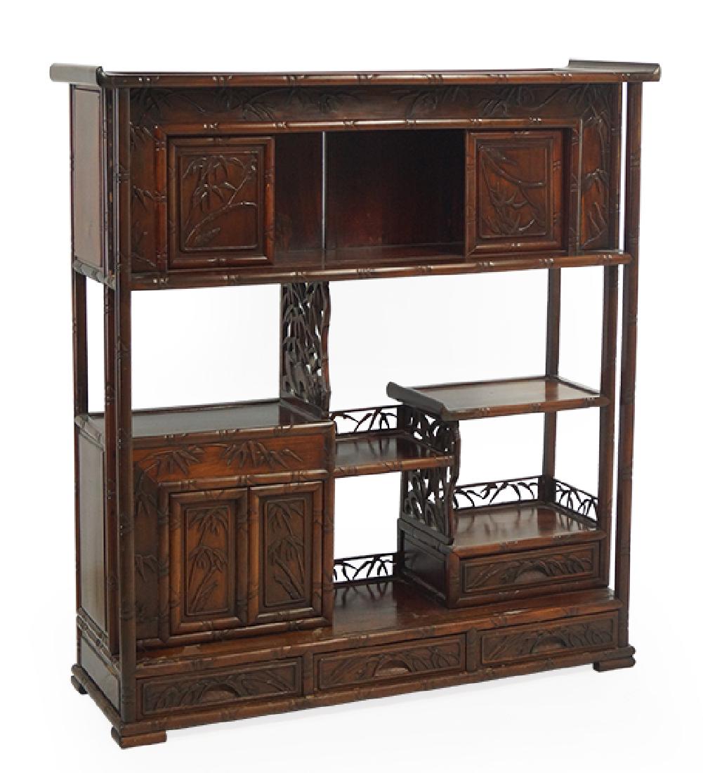 A Chinese Carved Hardwood Cabinet. (1 of 1)