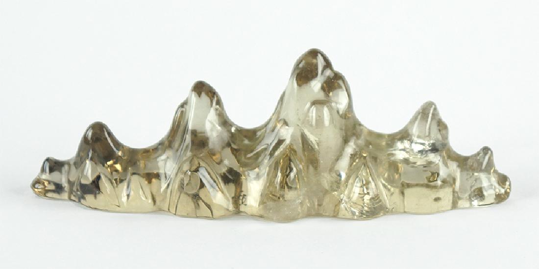 A Chinese Carved Rock Crystal Brush Rest. (1 of 1)