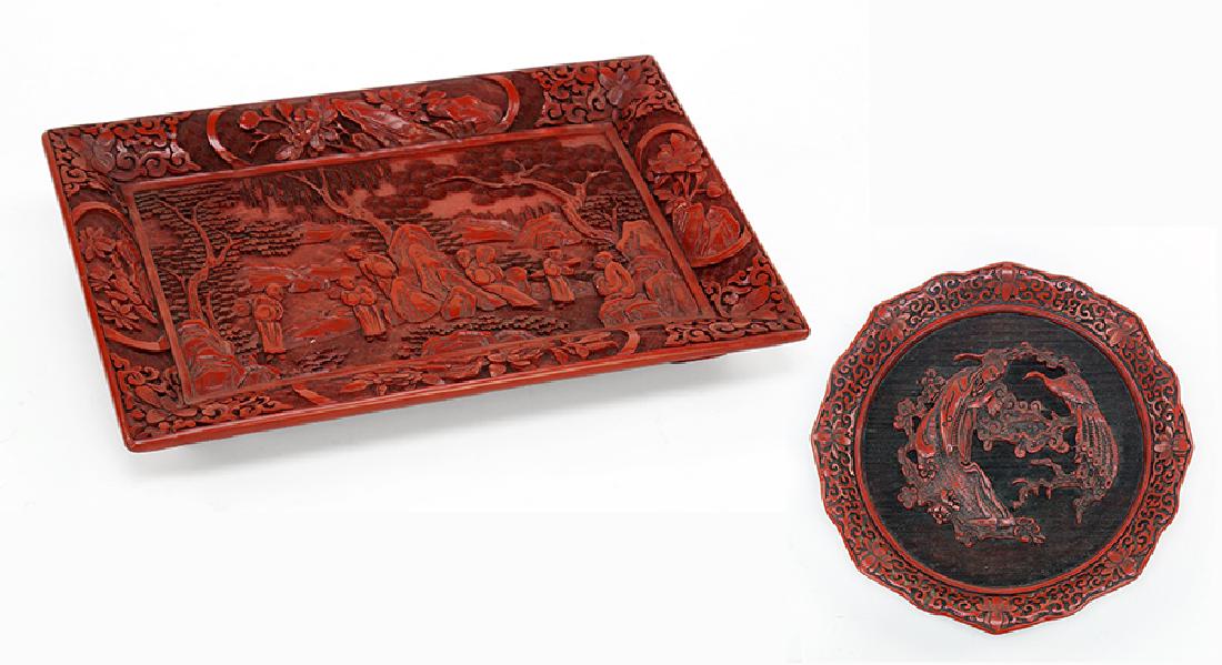 A Chinese Cinnabar Tray. (1 of 10)