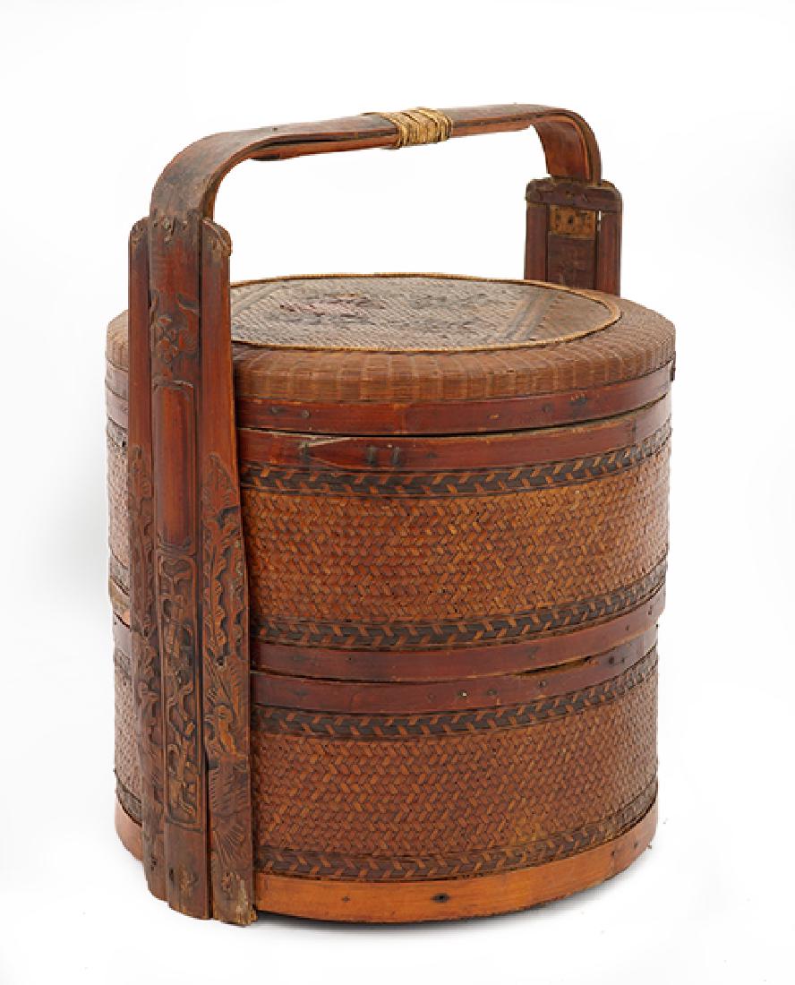 A Chinese Woven Two Tier Wedding Basket. (1 of 1)