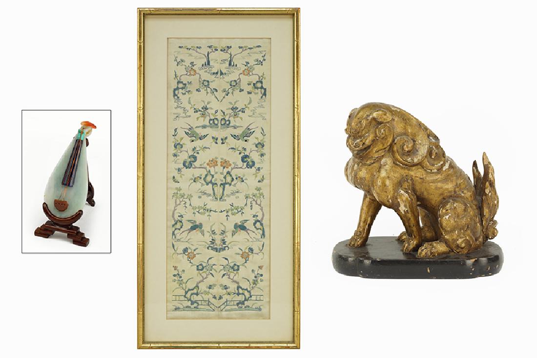 A Chinese Embroidered Silk Panel. (1 of 9)