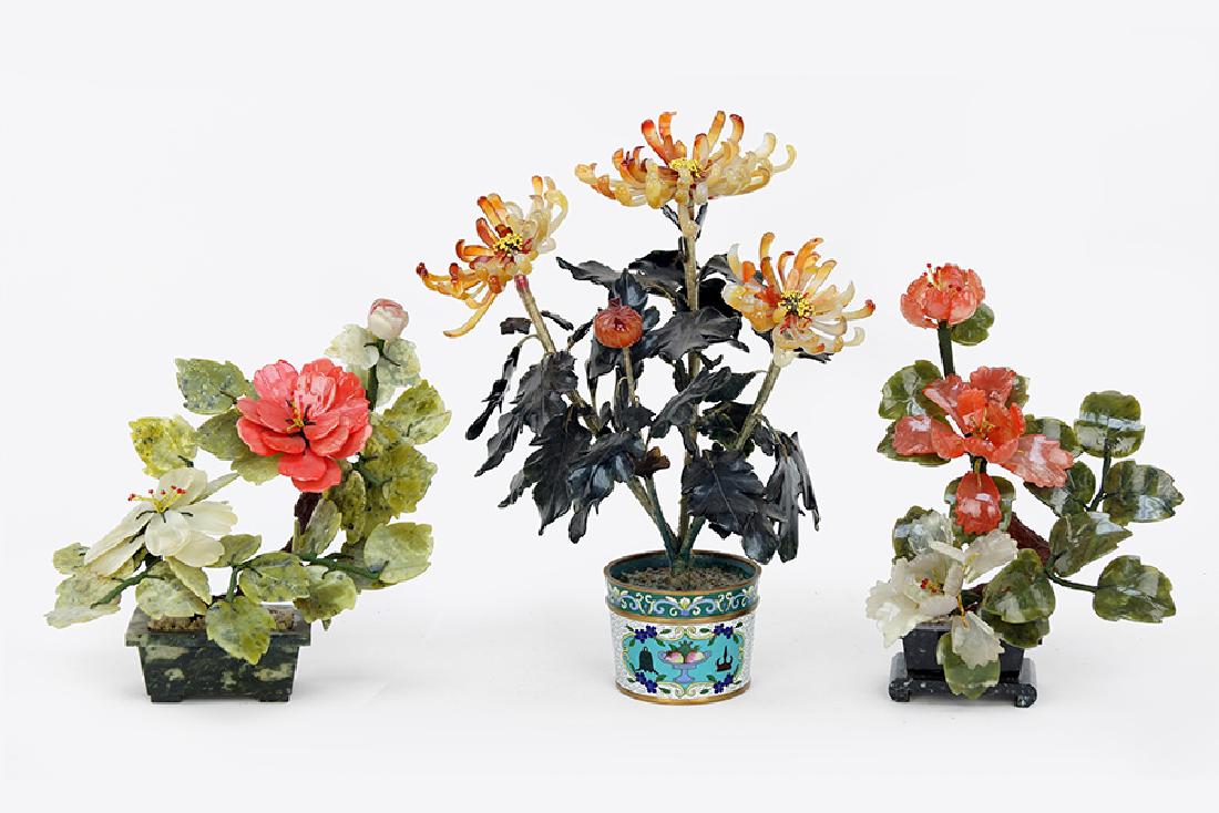 A Collection Of Carved Stone Floral Compositions. (1 of 1)