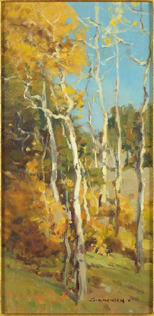 Scott Christensen (American, B. 1962) Trail Anonymous.: Scott Christensen (American, B. 1962) Trail Anonymous. Oil on panel, signed lower right. Signed and titled en verso. Provenance: Settler's West Miniatures Show, Tucson, AZ Panel: 16" x 8" Frame: 21.5"