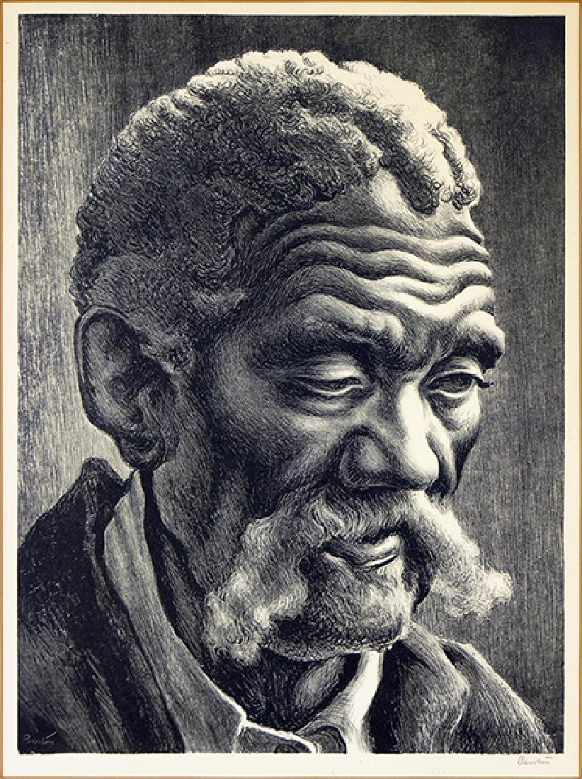 Thomas Hart Benton (American 1889-1975) Aaron.: Thomas Hart Benton (American 1889-1975) Aaron. Lithograph, 1941, pencil signed lower right, from the edition of 250. Ref: Fath 42 12.75" x 9.5", frame: 20.75" x 16.75"