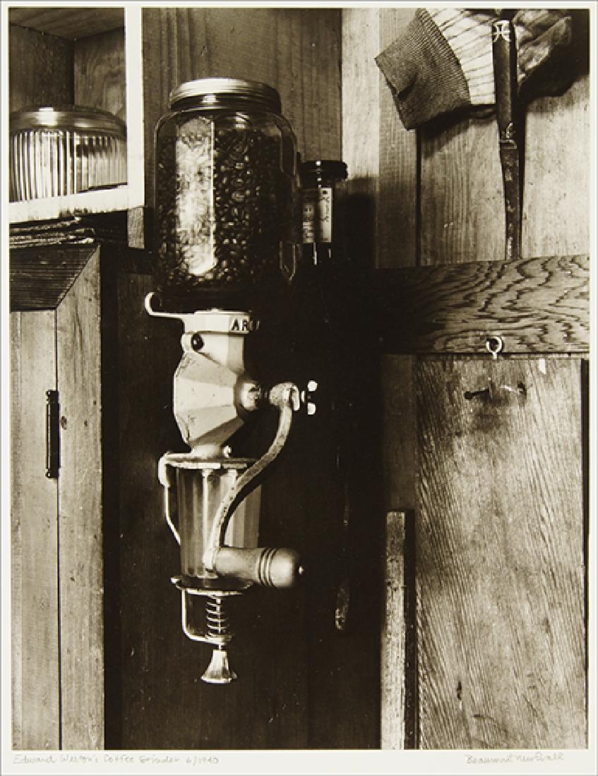 Beaumont Newhall (American, 1908-1993) Edward Weston's: Beaumont Newhall (American, 1908-1993) Edward Weston's Coffee Grinder, Carmel. Gelatin silver print, printed 1985, signed, titled, and dated in pencil by the artist 13.25" x 10.25"