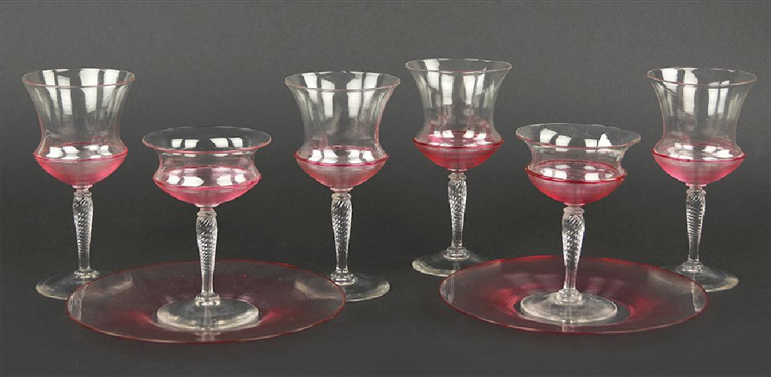 A Suite of Steuben Threaded Glass Table Articles. (1 of 1)