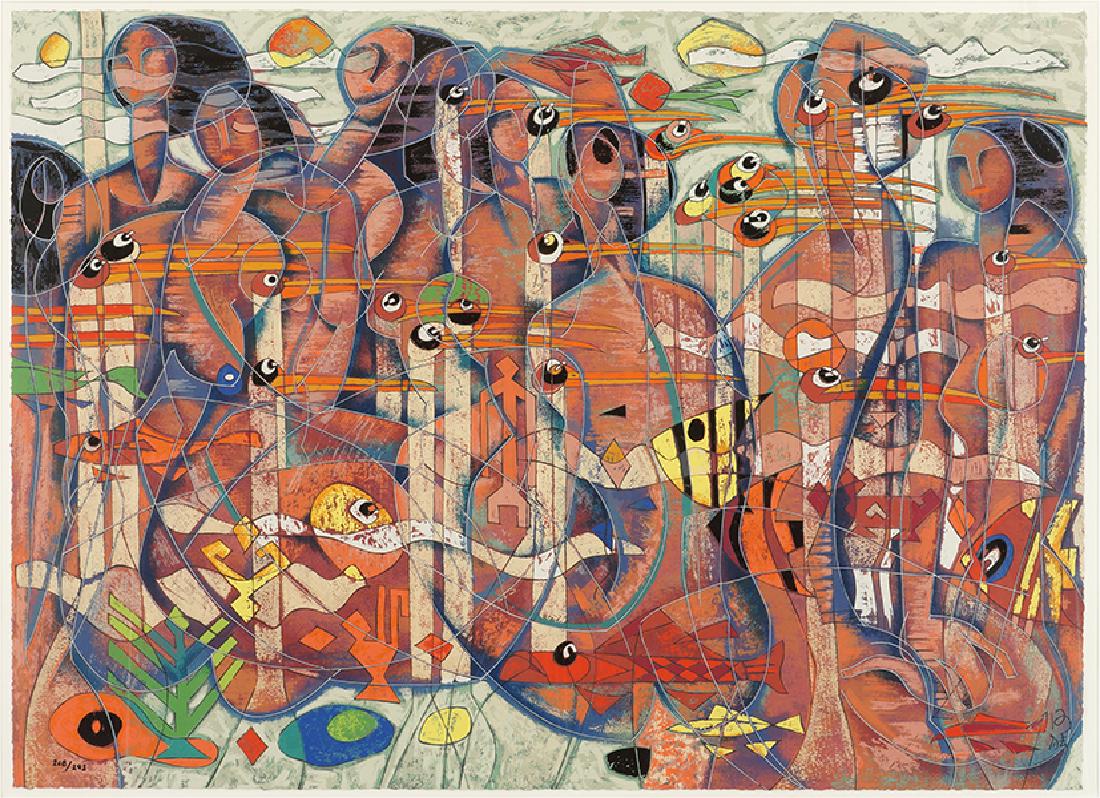 Jiang Tiefeng (Chinese, B. 1938) Abstract with Nudes, (1 of 1)