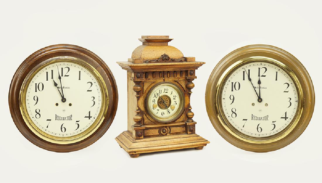 Two Seth Thomas Regulator Round Clocks. (1 of 1)