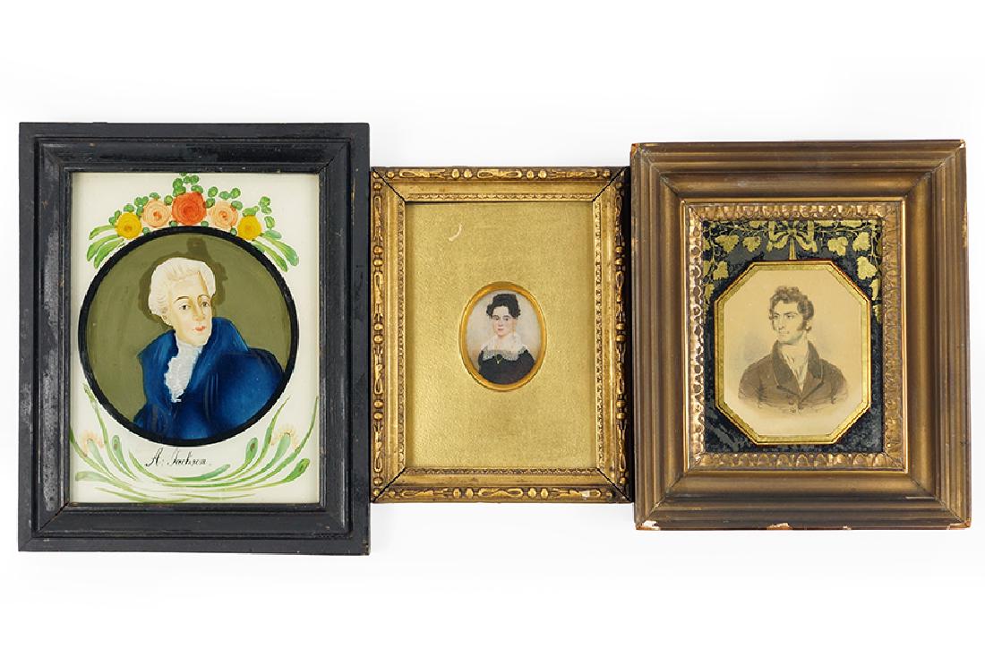 An Eglomise Portrait of President Andrew Jackson. (1 of 3)