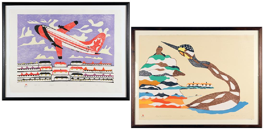 Pudlo Pudlat (Inuit, 1916-1992) Two Works. (1 of 3)