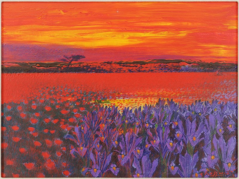 Andrea Razzaauti (Italian, B. 1954) Irish Poppy Field. (1 of 3)