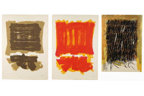 Ronaldo de Juan (Argentinian-American, 1931-1989): Ronaldo de Juan (Argentinian-American, 1931-1989) Untitled. Three color lithographs, dated 1975-76, each pencil signed lower right and numbered from editions of 20, 30, and 120, all unframed Largest: