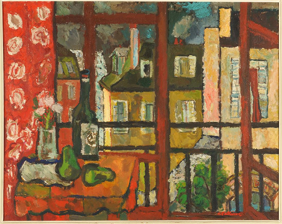 Abbott Pattison (American, 1916-1999) View From a: Abbott Pattison (American, 1916-1999) View From a Window. Oil on canvas, signed lower right 29" x 36" Frame: 37.5" x 45"