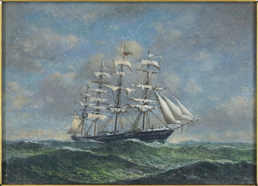 Artist Unknown (British, 19th Century) Ship at Sea. (1 of 1)
