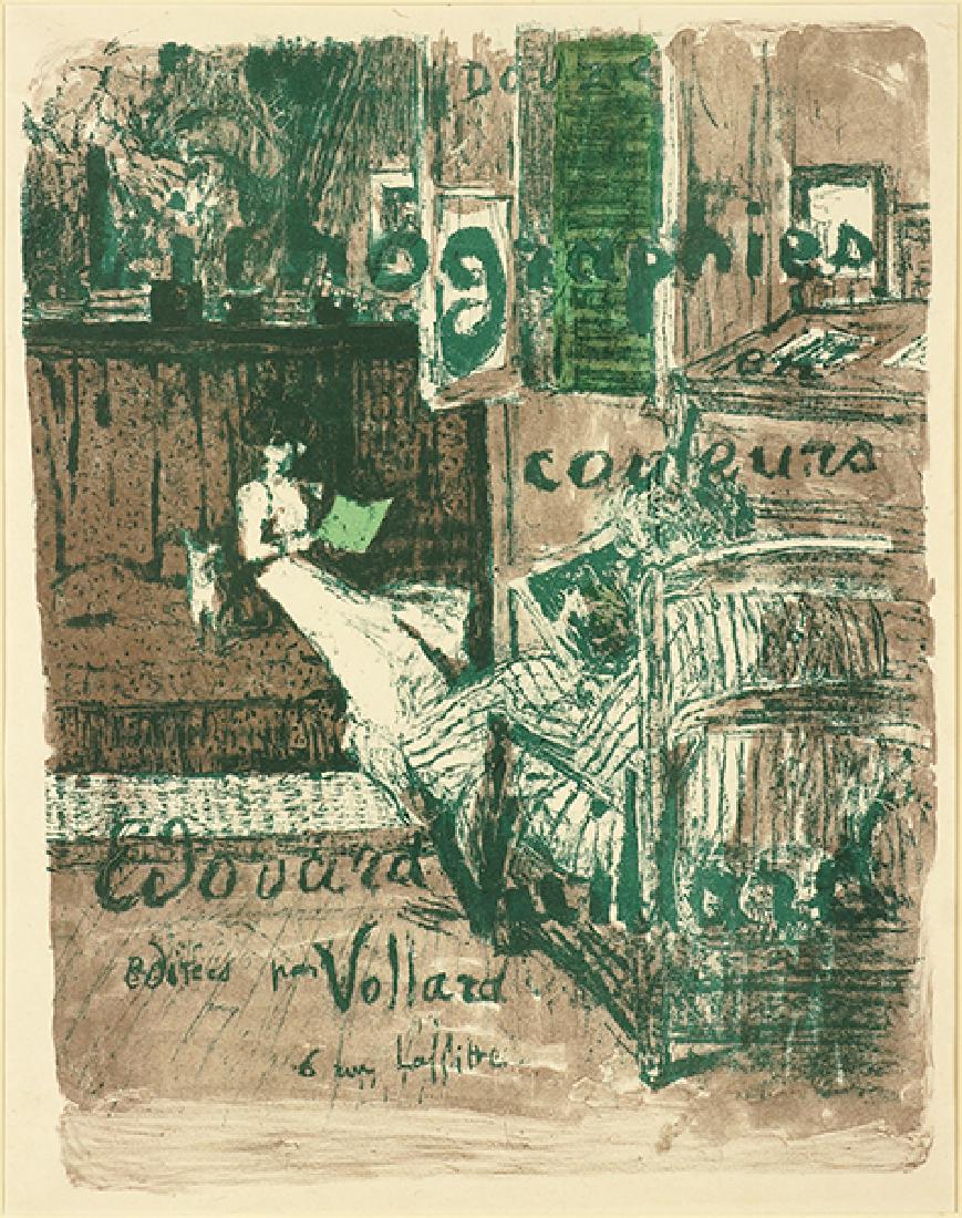 Edouard Vuillard (French, 1868-1940) Couverture de: Edouard Vuillard (French, 1868-1940) Couverture de l'Album Paysages et Interieurs. Color lithograph dated to 1899, edition of 100, printed on chine volant, sheet measures 23 1/8" x 17 1/4", unframed. 
