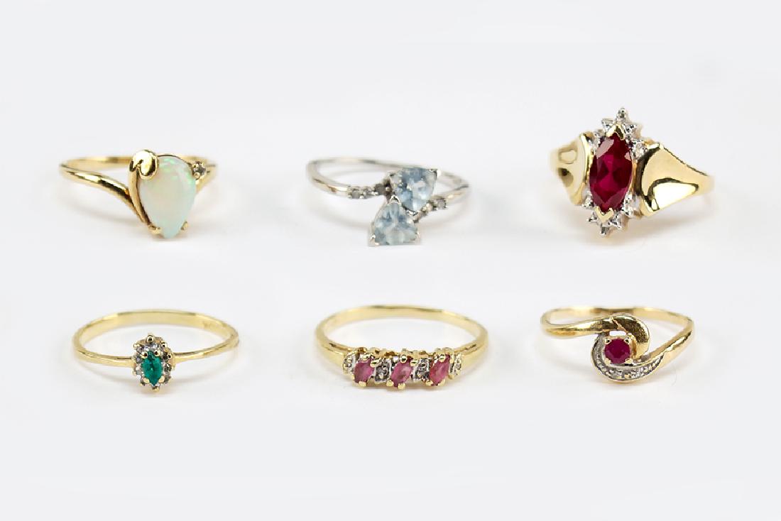 Five 10 Karat Yellow Gold Rings. (1 of 1)