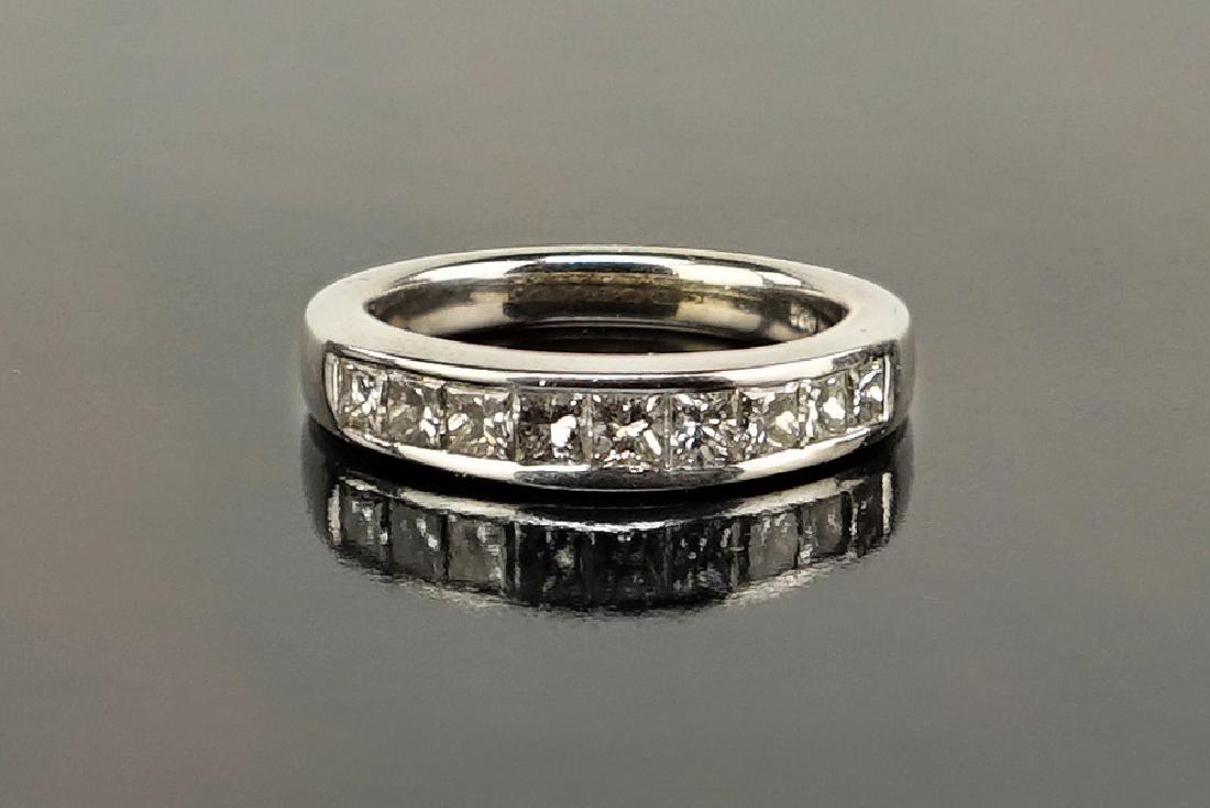 A Diamond and 14 Karat White Gold Ring. (1 of 1)