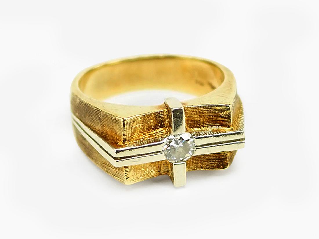 A Diamond and 14 Karat Gold Ring. (1 of 1)
