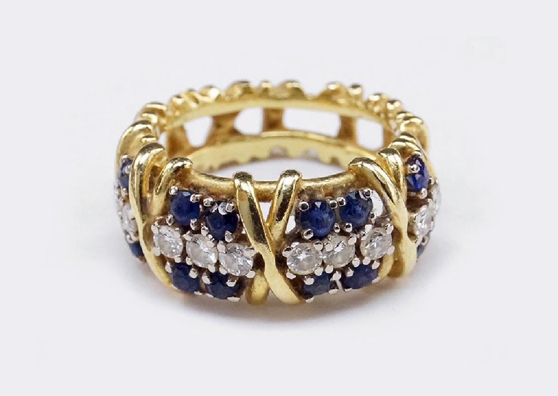 A Sapphire and Diamond Ring. (1 of 1)