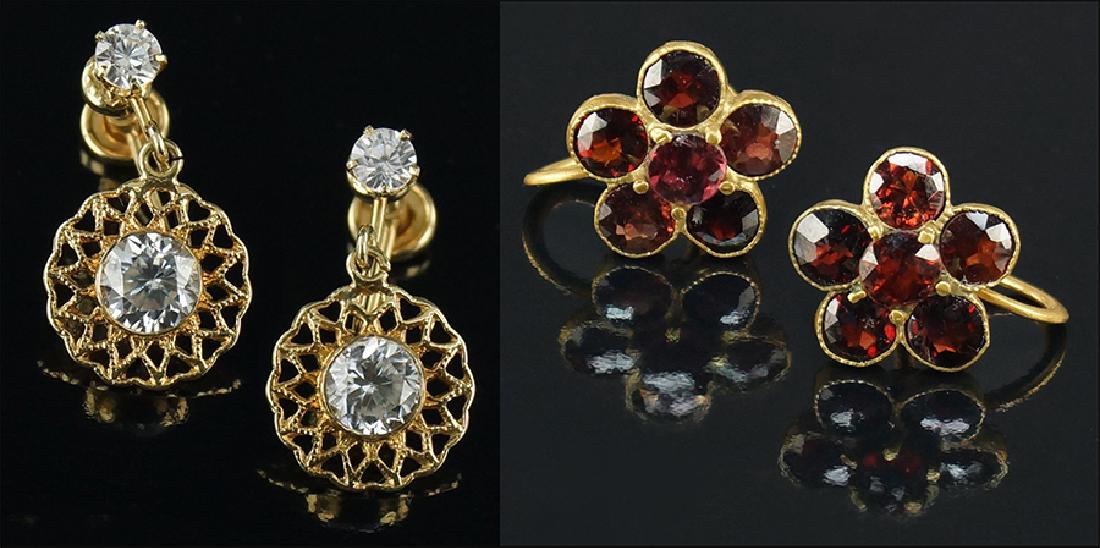 Two Pairs of 10 Karat Yellow Gold Earrings. (1 of 1)