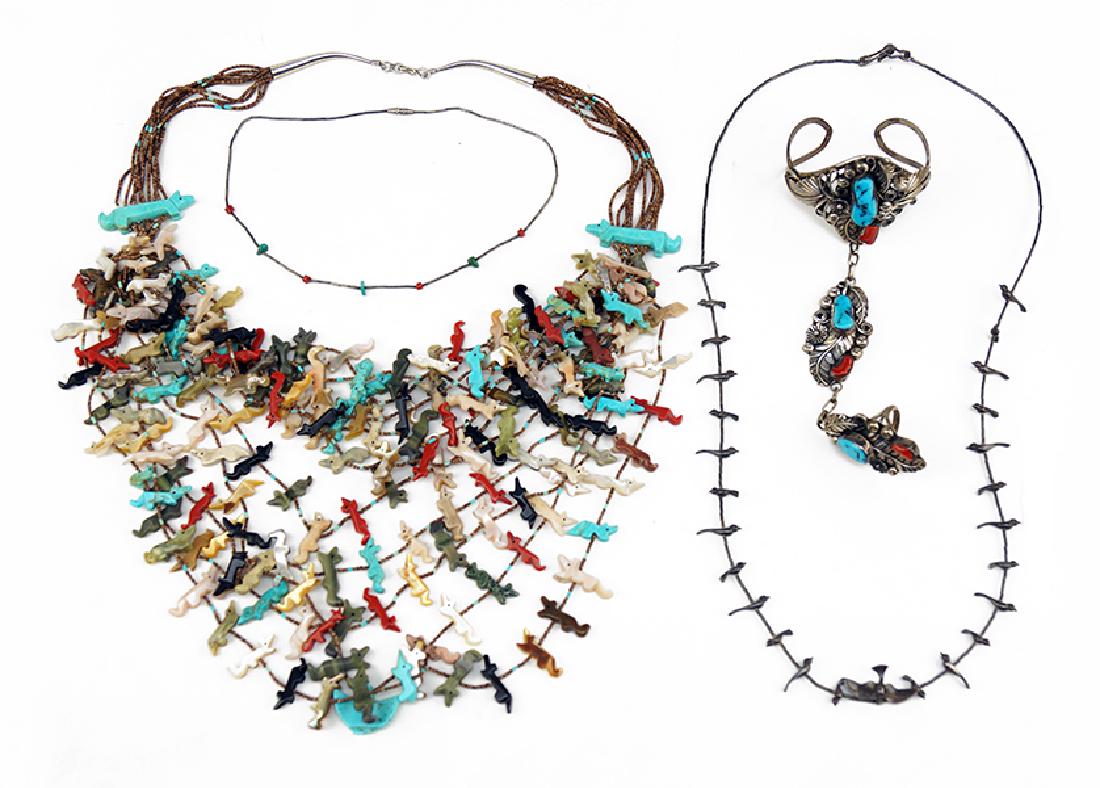 A Navajo Sterling Silver, Turquoise and Coral Bracelet (1 of 1)