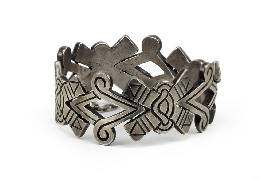 A Mexican Los Ballesteros Sterling Silver Bracelet. (1 of 1)