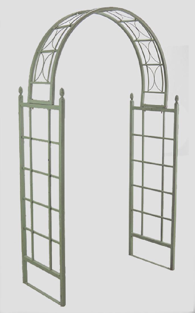 A Green Painted Metal Arbor. (1 of 1)