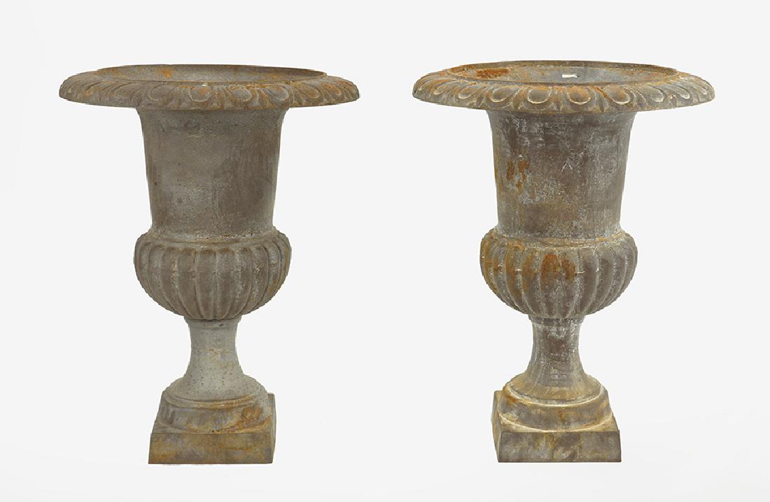 A Pair of Patinated Metal Urns. (1 of 1)