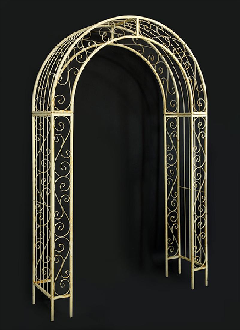 A White Painted Metal Arbor. (1 of 1)