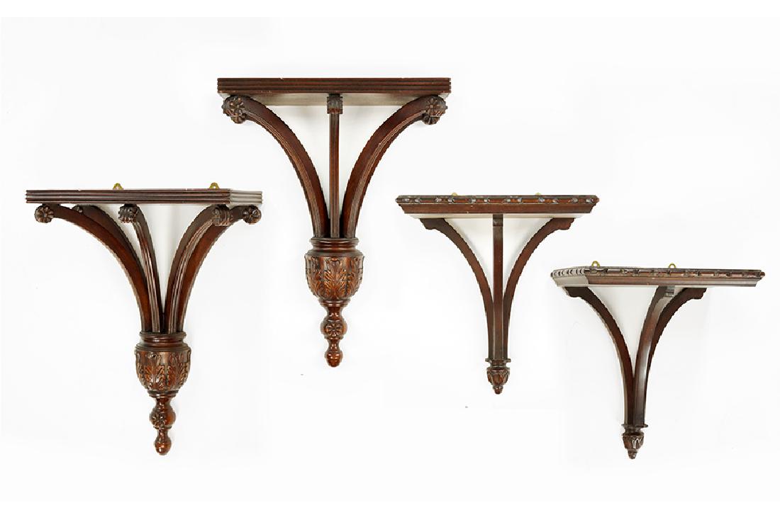 Two Pairs of Mahogany Wall Brackets. (1 of 1)