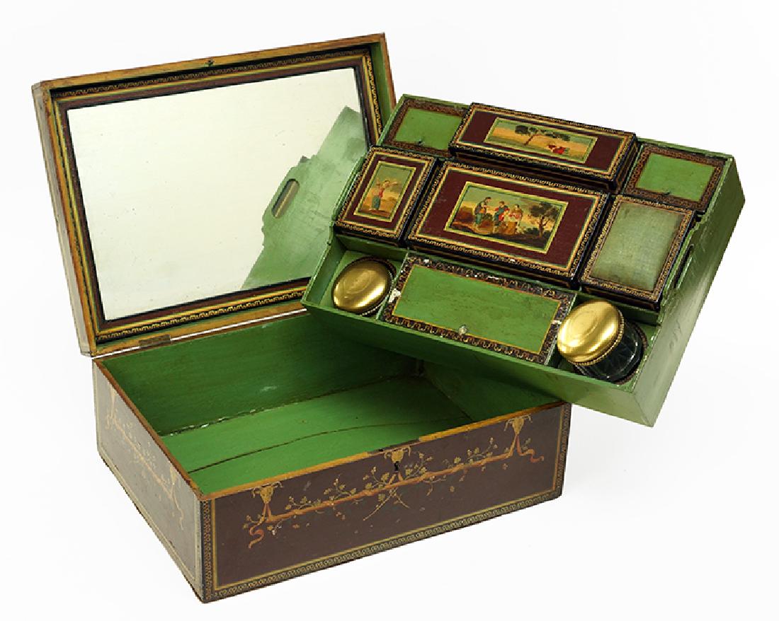 A Painted Wood Vanity Case. (1 of 2)