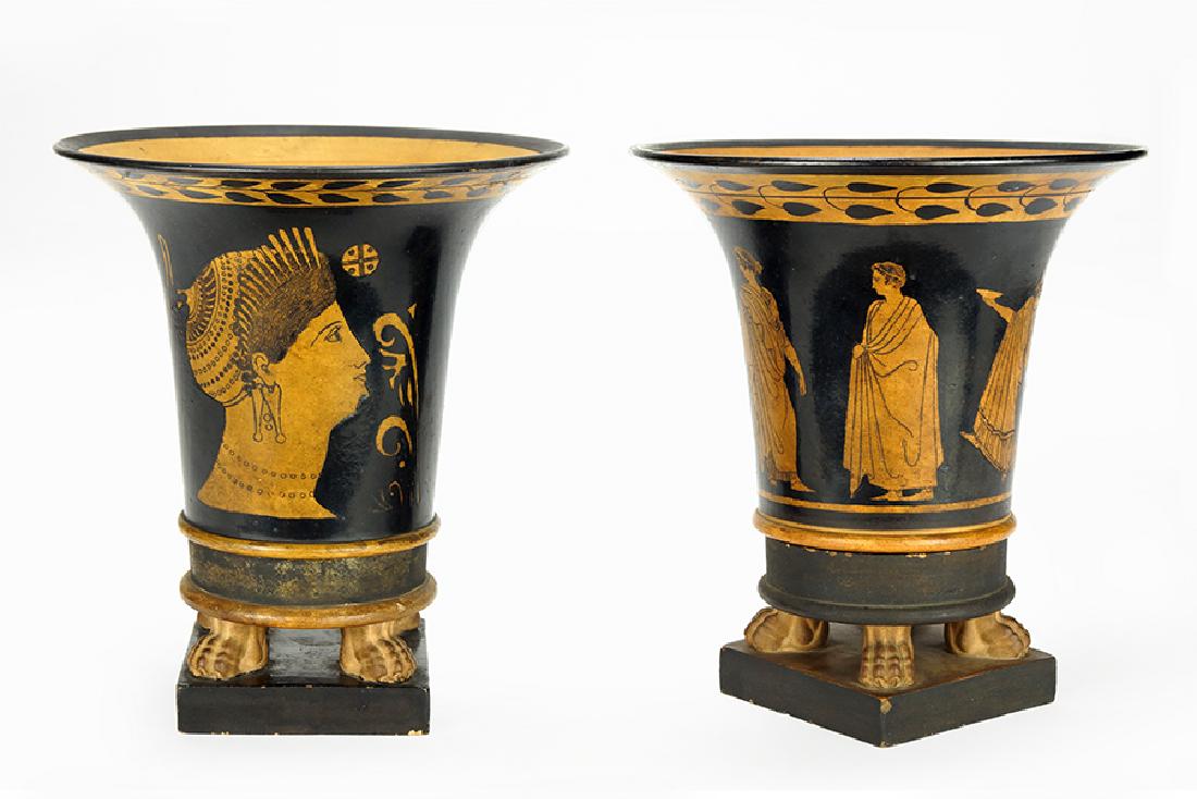 A Pair of 19th Century Wedgwood Terra Cotta Vases. (1 of 2)