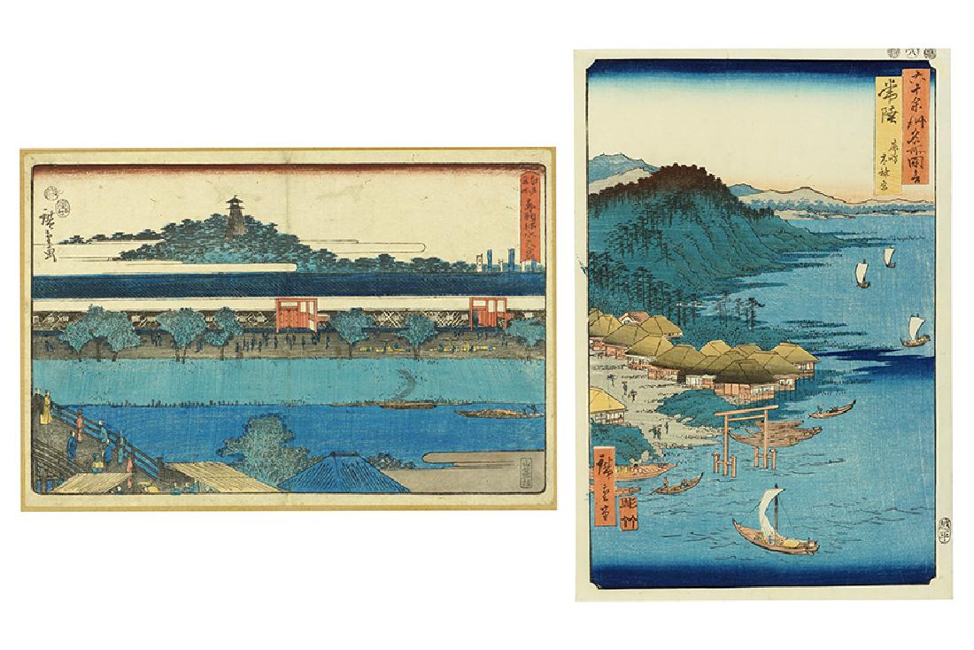 Ando Hiroshige (Japanese, 1797-1858) Two Landscapes. (1 of 1)