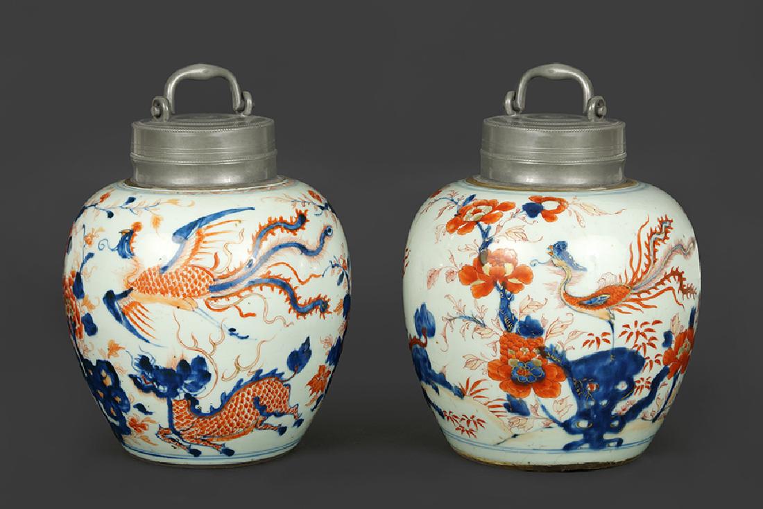 A Pair of 18th Century Chinese Porcelain Tea Caddies. (1 of 20)