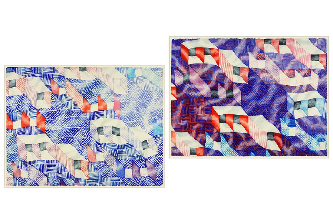 Susan Michod (American, B. 1945) Two Watercolors. (1 of 3)