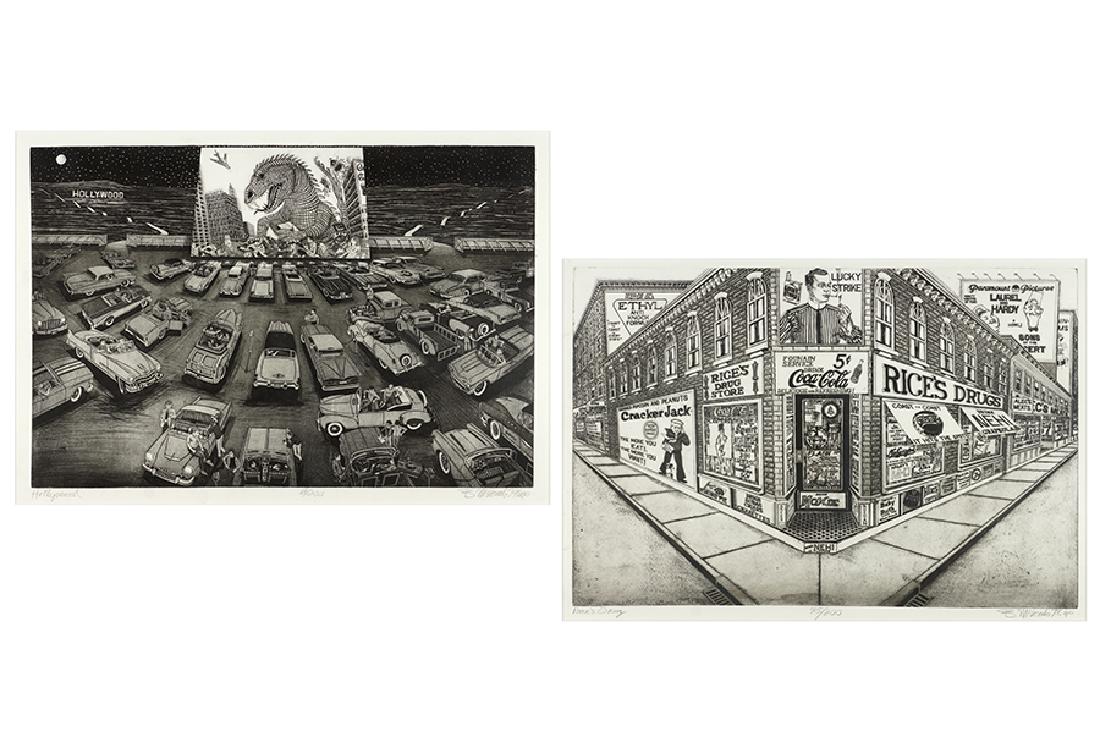 Bruce McCombs (American, B. 1943) 'Rice's Drug' and (1 of 3)