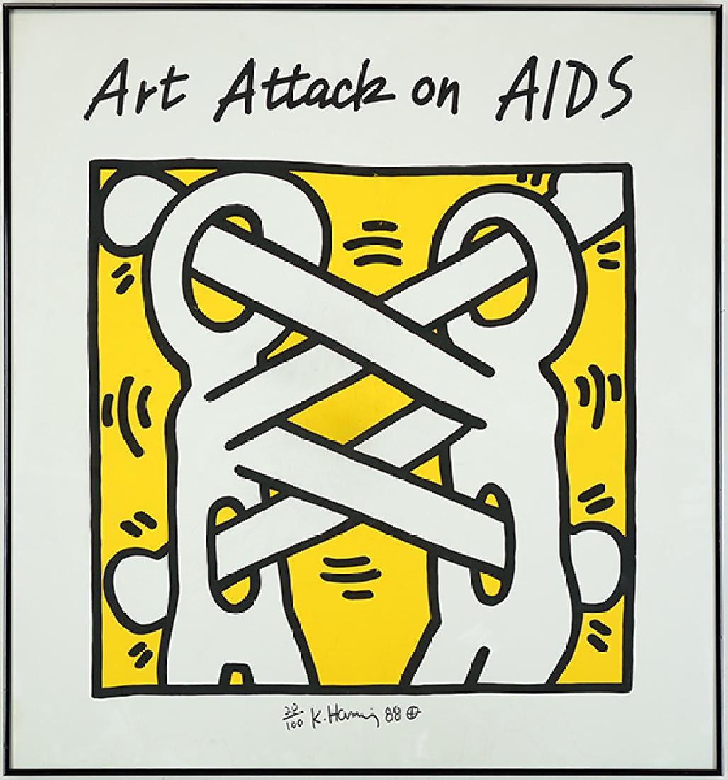 Keith Haring (American, 1958-1990) Art Attack on AIDS. (1 of 11)