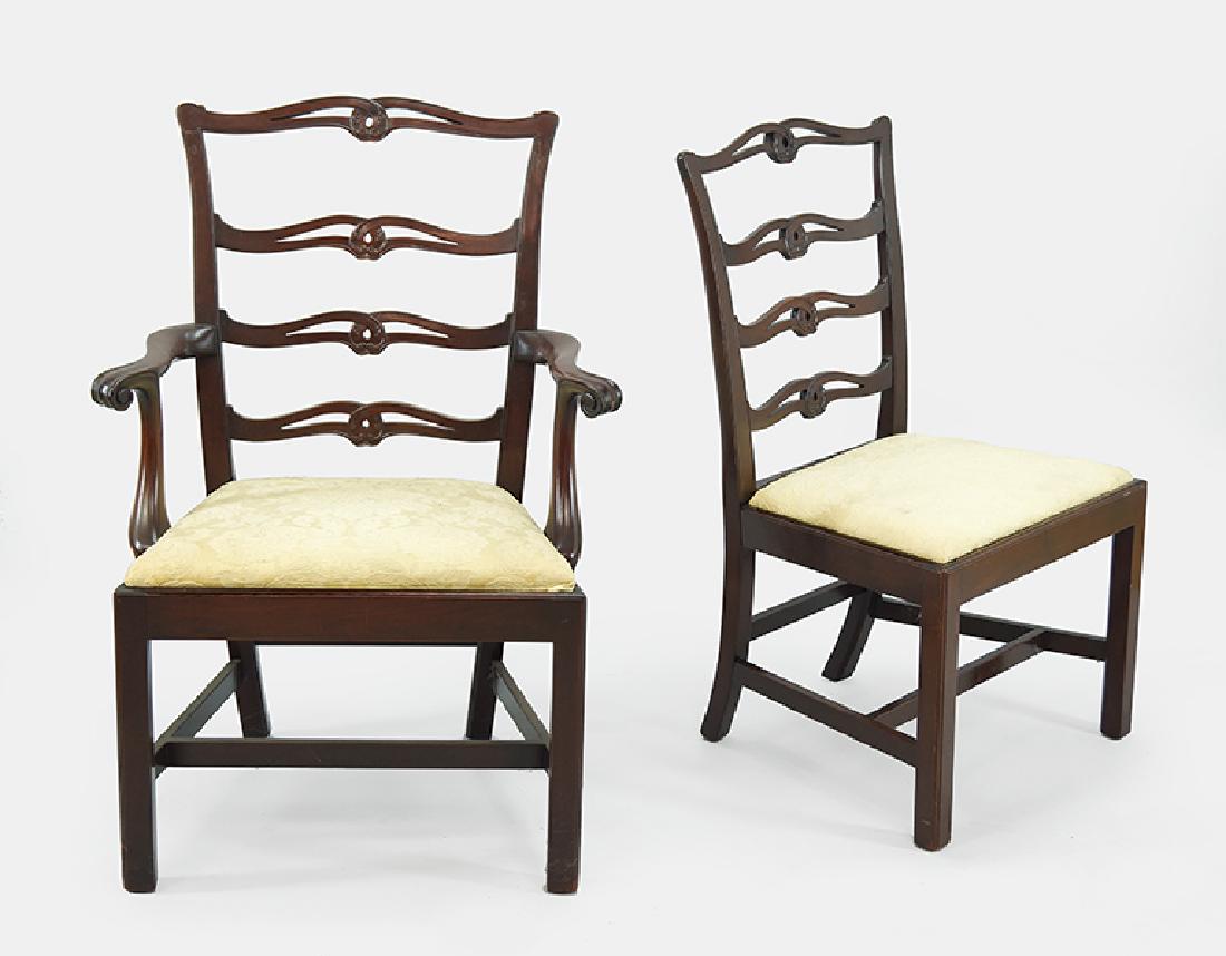 A Set of Ten Chippendale Style Dining Chairs. (1 of 1)